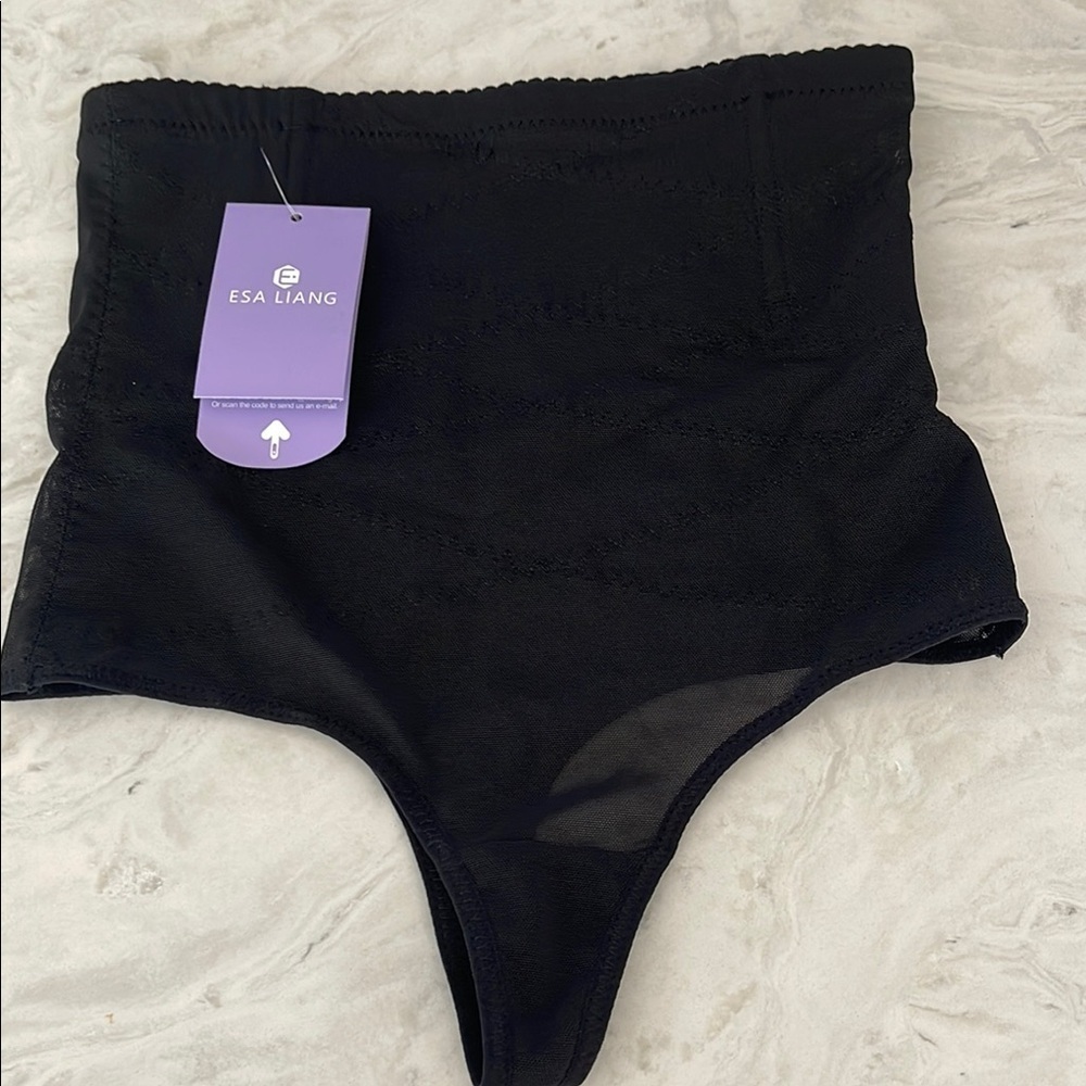 Esa Liang Thong shapewear Women Tummy Control High Waisted Thong Black M NWT - Picture 1 of 9